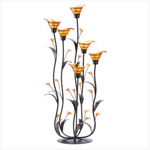 PGN Item 12793 Amber Calla Lilly Candleholder 