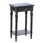PGN Item 15081 Carved Black Side Table 
