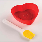 PGN Item T1020 Heart Cake Mold With Brush 