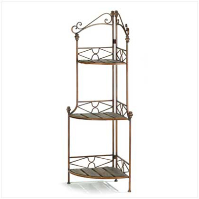 #12517 Rustic Corner Baker's Rack