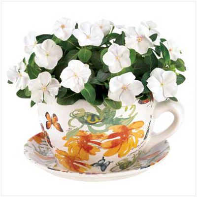 #12687 Butterfly Teacup Planter