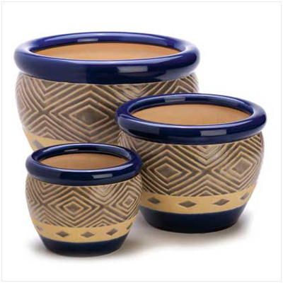 #13368 Cobalt Planter Trio