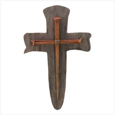 #13805 Rustic Nail Cross Plaque