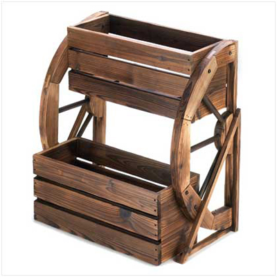 #13842 Wagon Wheel Double-Tier Planter