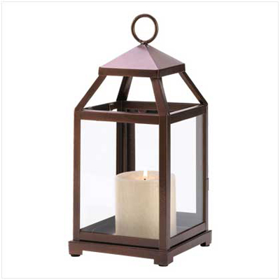 #14126 Bronze Contemporary Candle Lantern