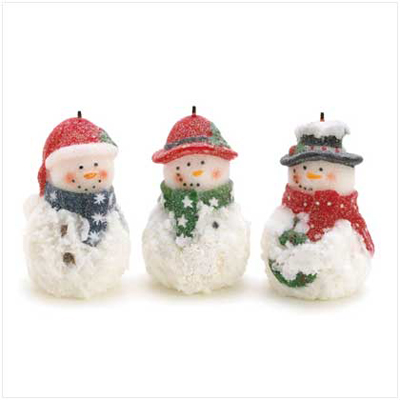 #14410 Sparkle Snowmen Candles