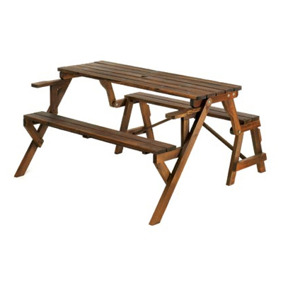 #14649 Rustic Convertible Garden Table