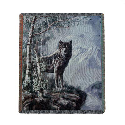 #14932 Timber Wolf Tapestry Throw