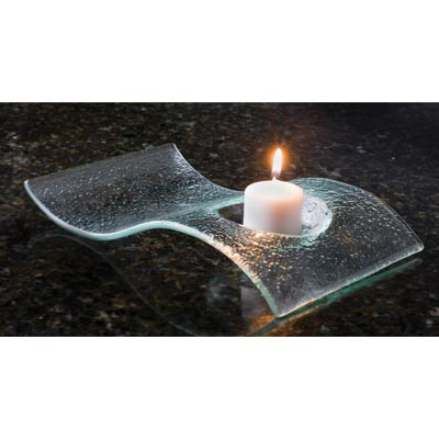 #15010 Curved Glass Tealight Holder