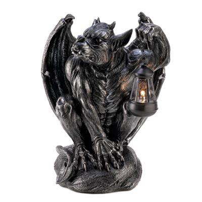 #15025 Gargoyle Statue With Lantern