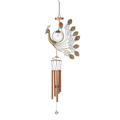 #15173 Crested Peacock Solar Windchime