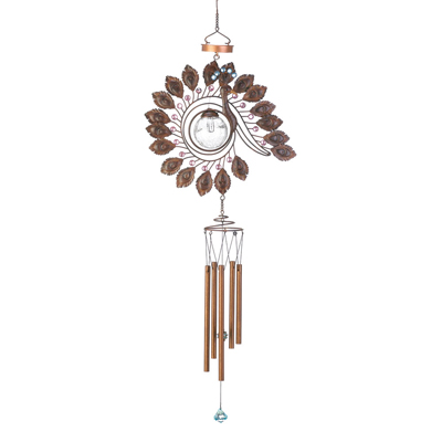 #15174 Peacock Solar Light Windchime