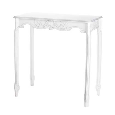 #15216 White Scalloped Hall Table