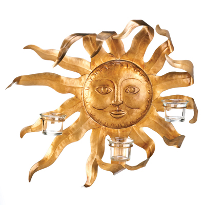#15294 Smiling Sun Candle Sconce