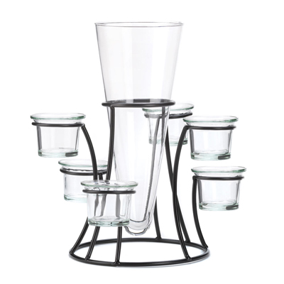 #15367 Circular Candle Stand with Vase
