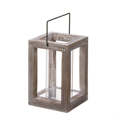 #15435 Rustic Garden Wooden Lantern