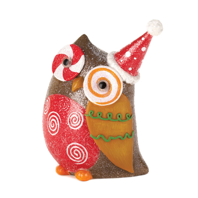 #15455 Sparkly Holiday Owl Decor