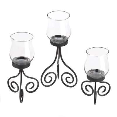 #15459 Hurricane Candle Lantern Trio