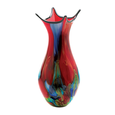 #15485 Color Splash Art Glass Vase