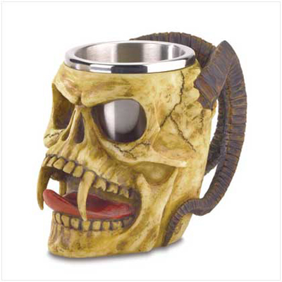 #38009 Skull Tankard with Steel Cup