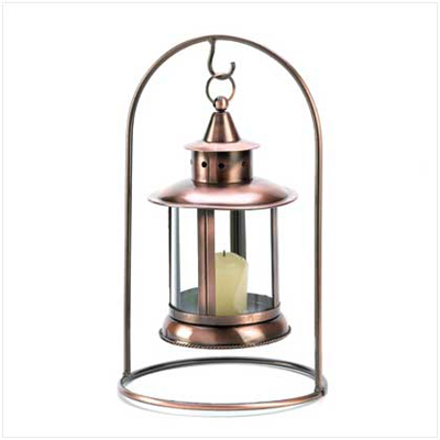 #D1043 Copper Hanging Tabletop Lantern