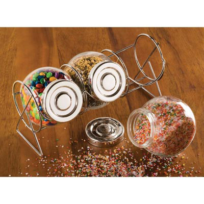 #T1016 Glass Containers With Stand
