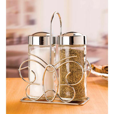 #T1018 Salt Pepper Shakers With Stand